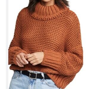 Free People My Only Sunshine Chunky Knit Cozy Oversized Tuscan Earth Size Small